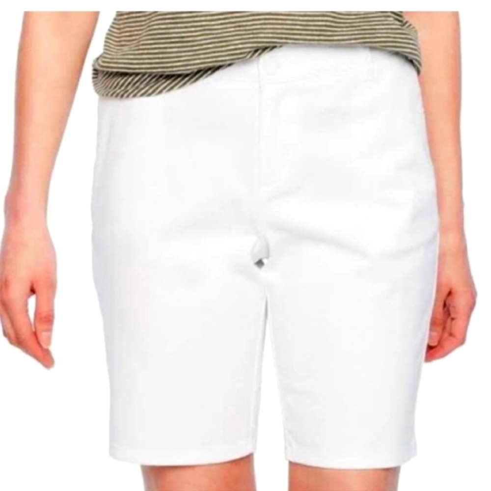 💖 Liz Claiborne Audra Cotton High Rise Denim Bermuda Shorts